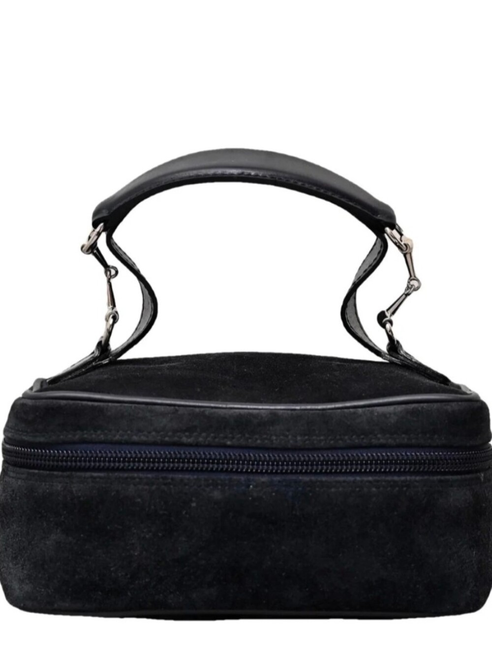 Gucci Suede NAVY horsebit mini Authentic Vanity Handbag Vintage Jewelry Makeup